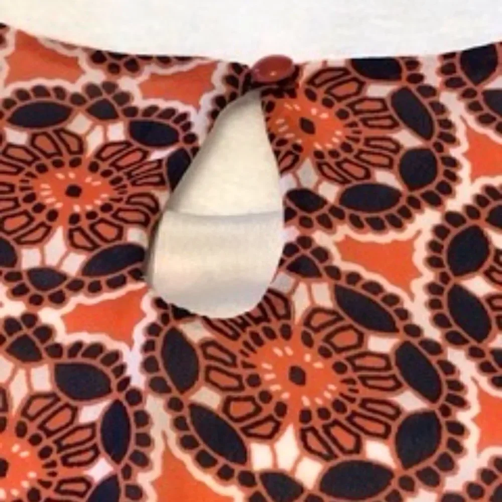 Orange and Navy Print Dress